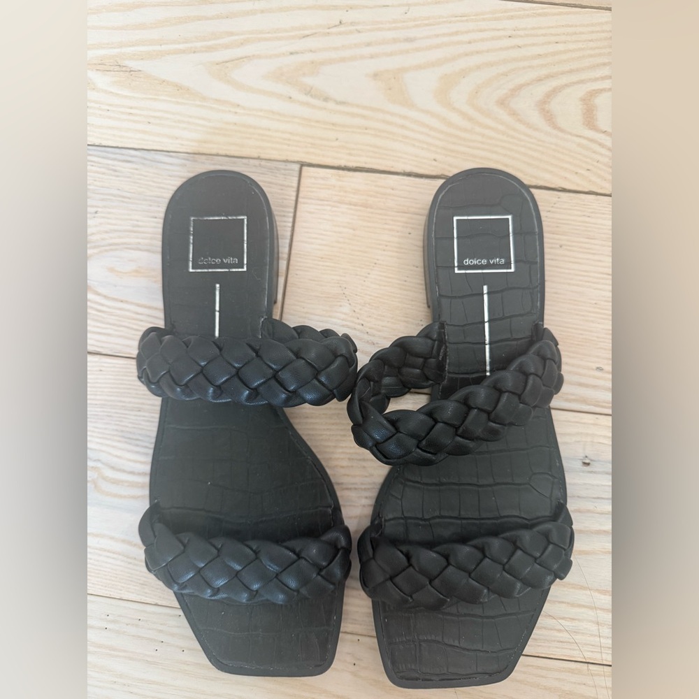 Dolce Vita Black Braided Women's Sandals